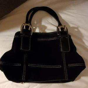 Black suede purse